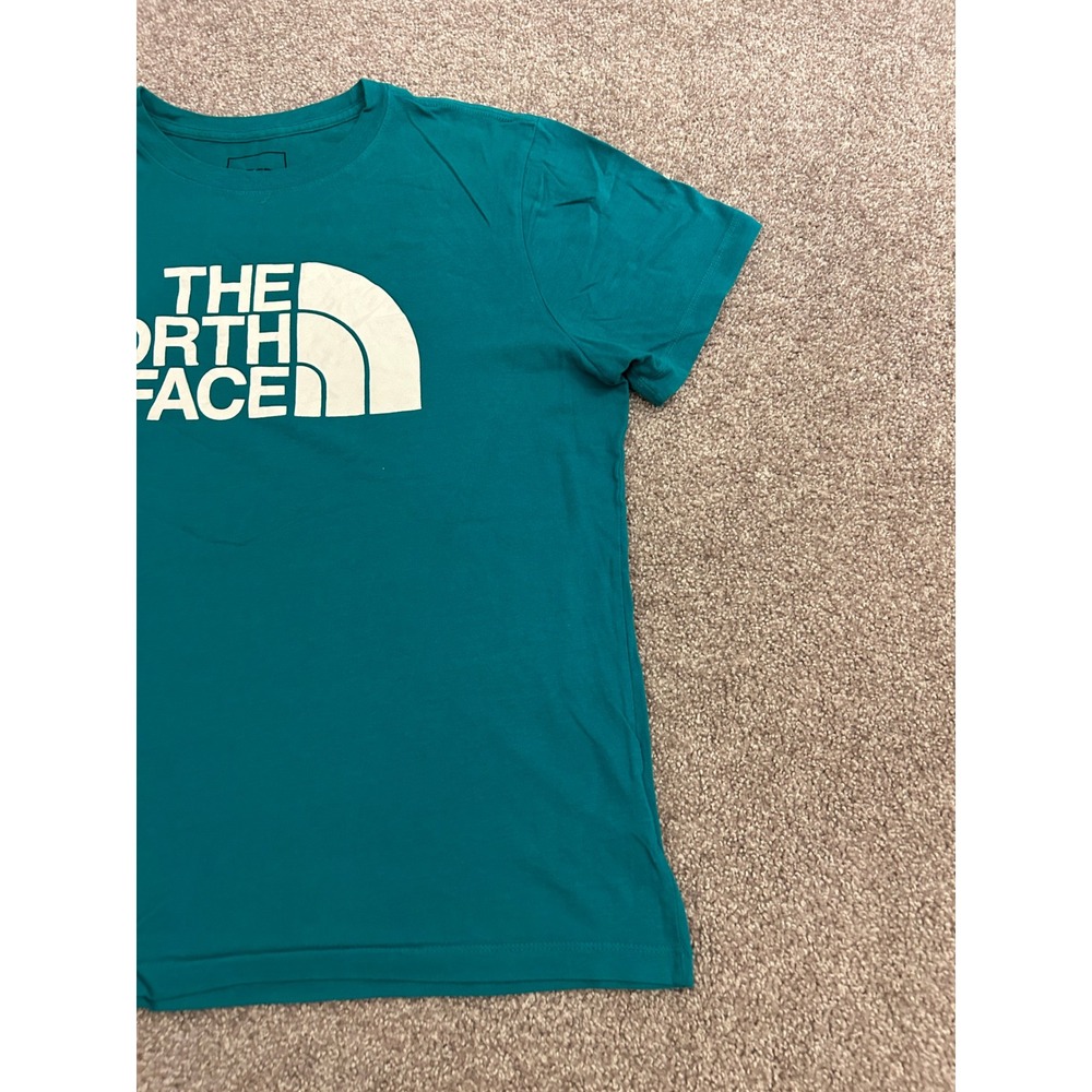 The North Face T-Shirt Womens Medium Teal Excellent Half Dome Logo Crew Neck - Picture 3 of 8